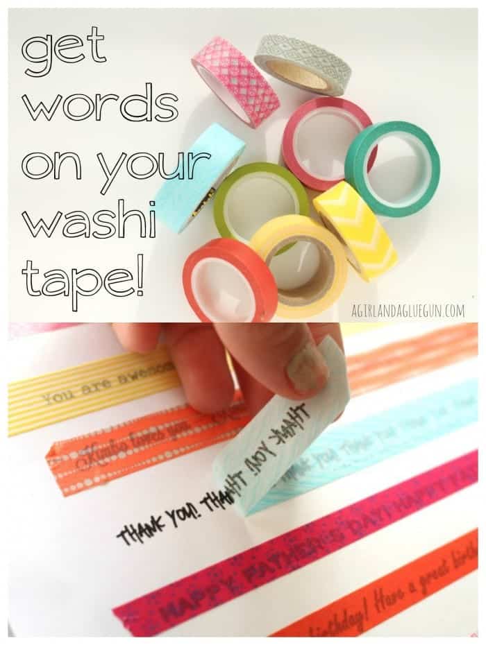 get words on your washi tape