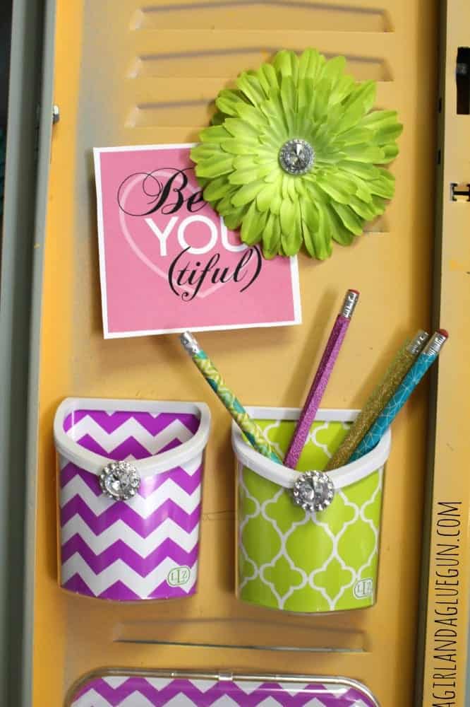 Decorate your Locker with LLZ by LockerLookz - A girl and a glue gun