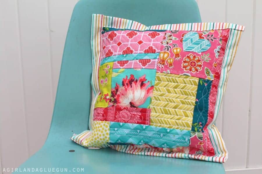 quilted scrap pillow