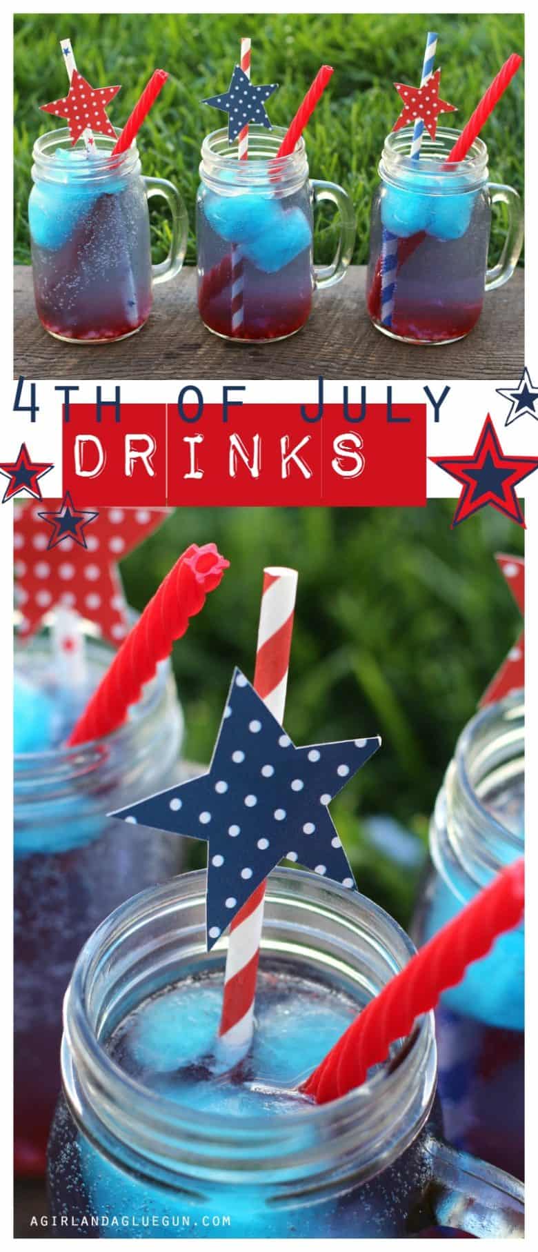 4th of July Drinks, Red White Blue Series via A Girl and A Glue Gun ...