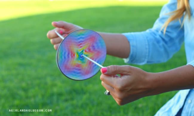 colorful kids crafts DIY Paper Spinner