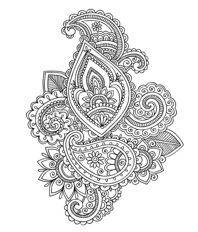 paisley peacock coloring pages - photo #16