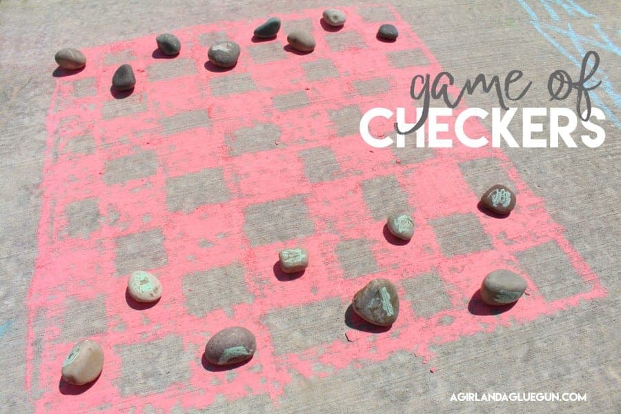 Checkers sidewalk chalk