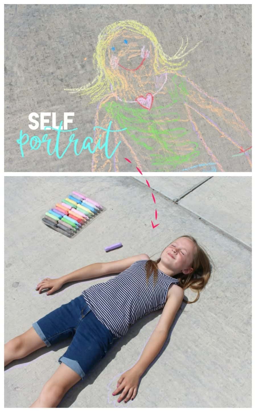 Self Portrait Sidewalk Chalk 