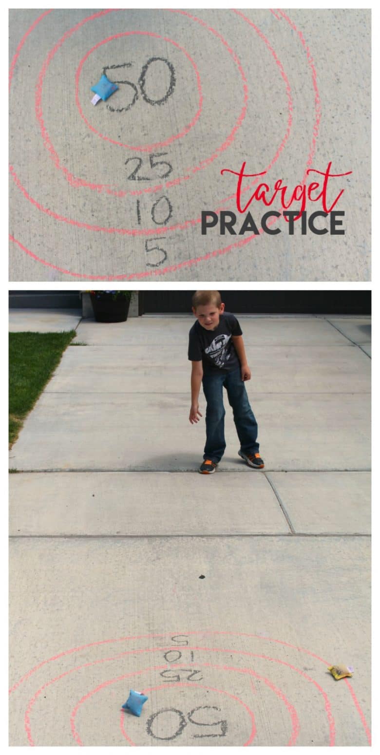 target practice with sidewalk chalk
