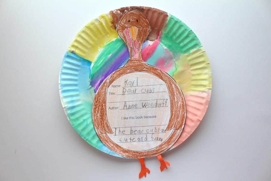 turkey made from a paper plate