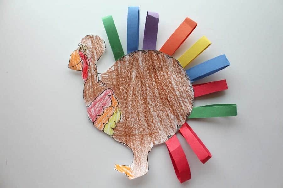 turkey with strips of paper