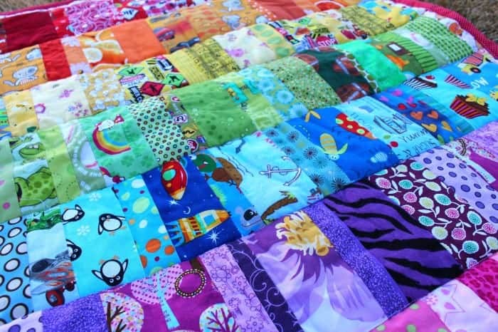 scrap fabric quilt