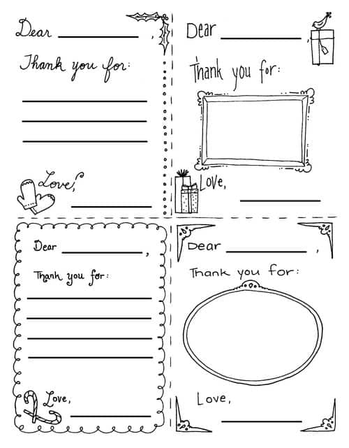 Kids Coloring Thank You Cards Free Printable A Girl And A Glue Gun