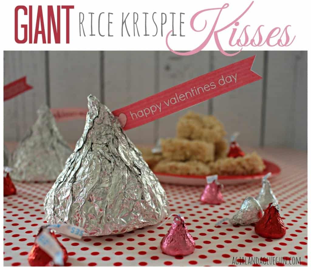 giant rice krispies kisses for valnetines day