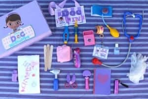 Doc Mcstuffins doctor kit - A girl and a glue gun