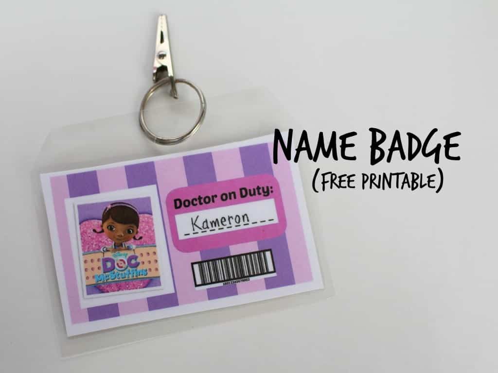 doc mcstuffins name badge