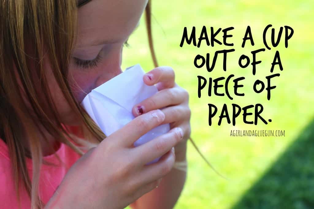 how to fold a piece of paper into a cup