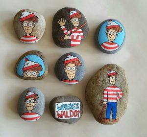 Waldo Rocks rock painting! - A girl and a glue gun