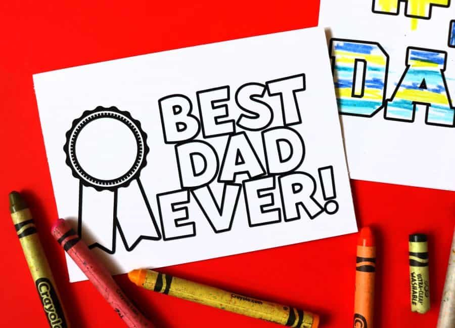 best dad ever fathers day coloring cards