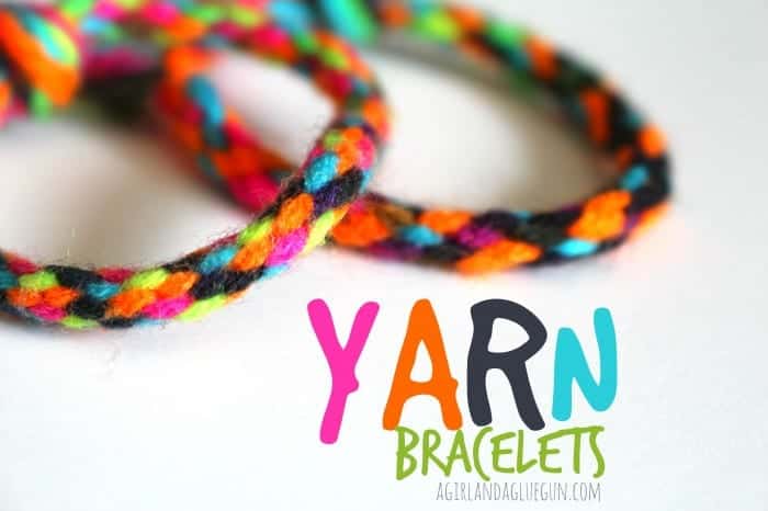 yarn bracelets-- kid craft