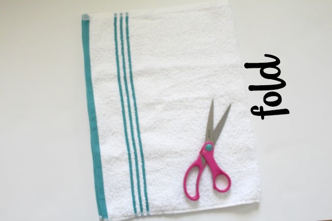fold hand towel in half