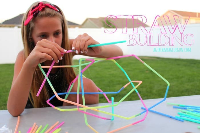 straw building kid craft funner in the summer series!