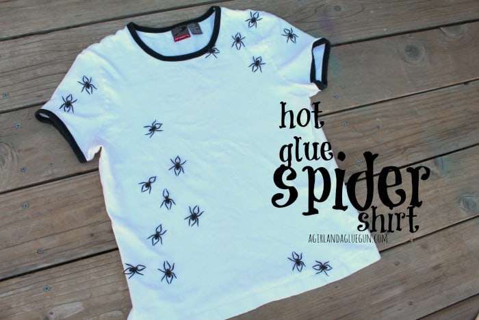 hot glue spider shirt