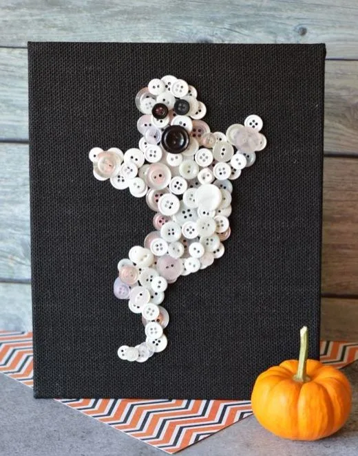 ghost button picture kids crafts