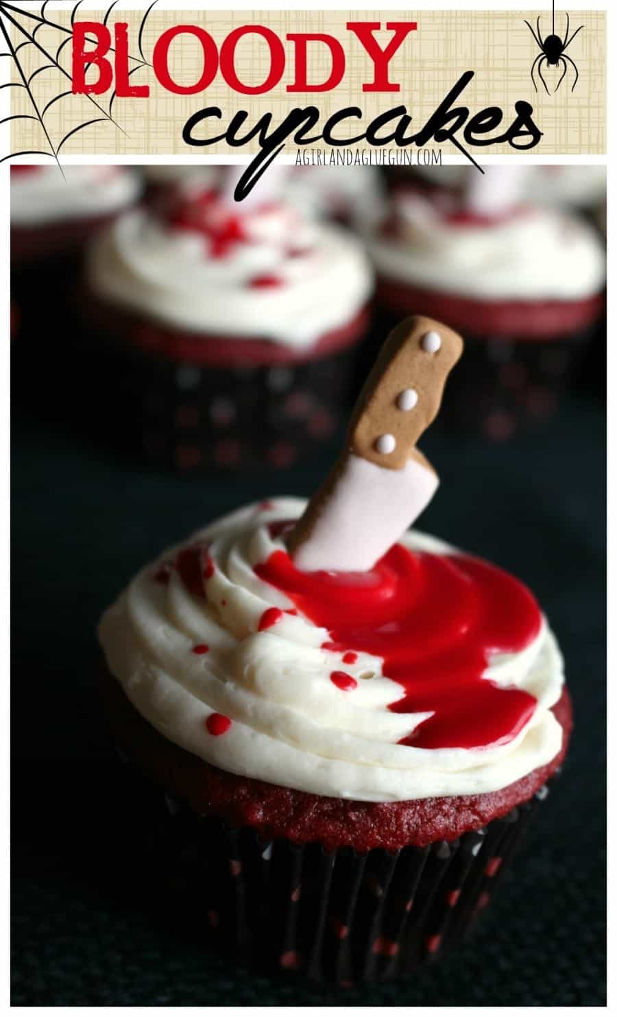 bloody cupcakes...really easy halloween treat