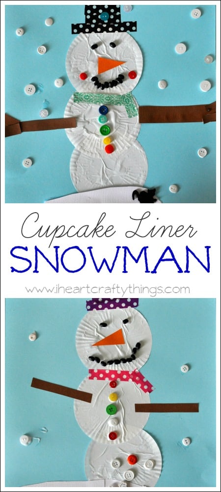 Cupcake Liner Snowman