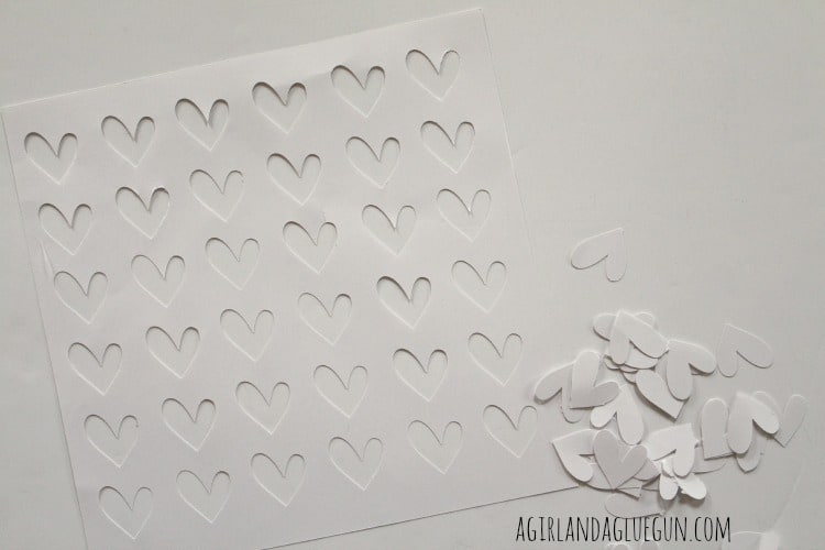 heart cut outs with a silhouette