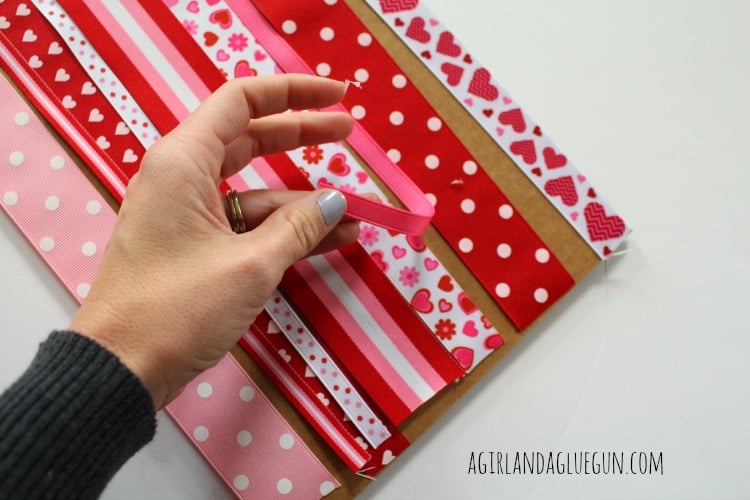 how to make a ribbon art work for valentines