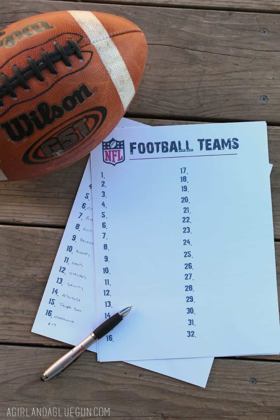 superbowl football game--free printable