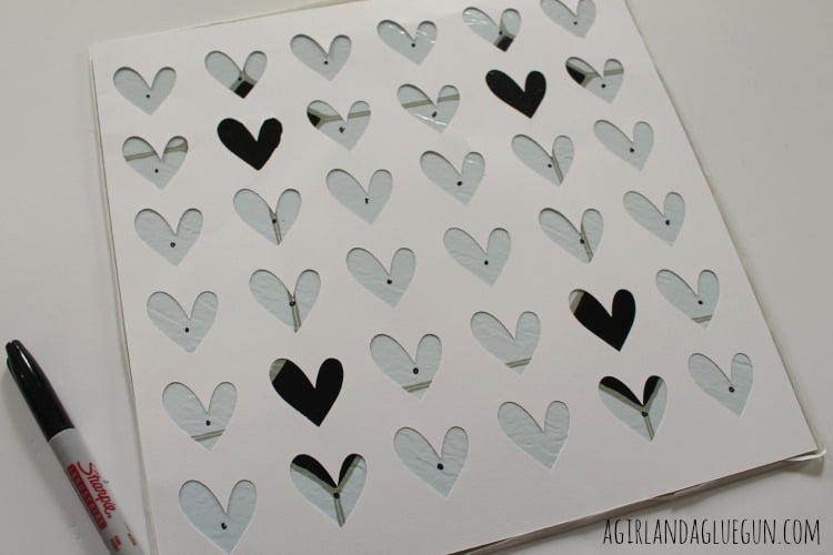 valentines wall art with hearts