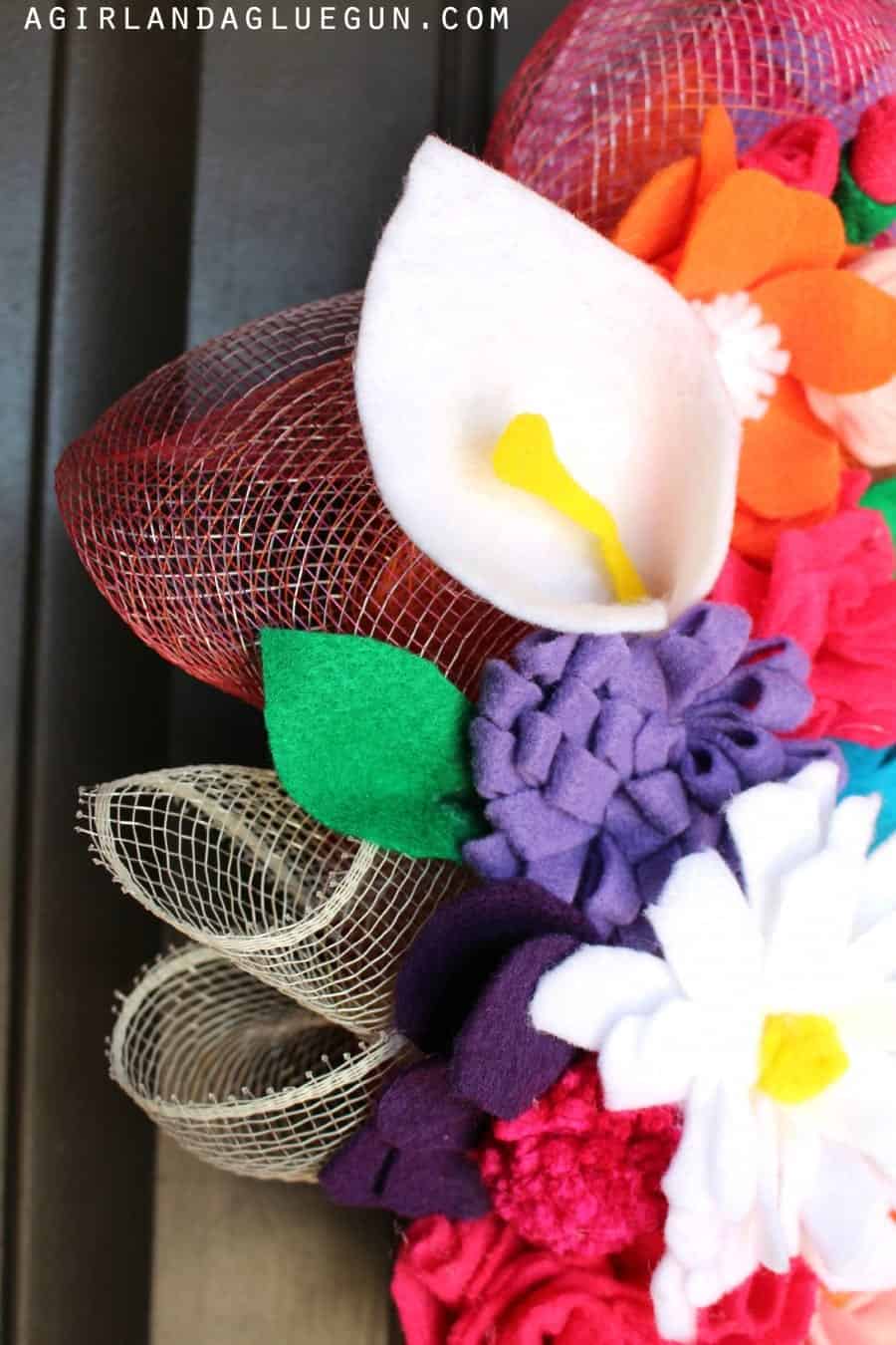 felt flowers with ombre mesh