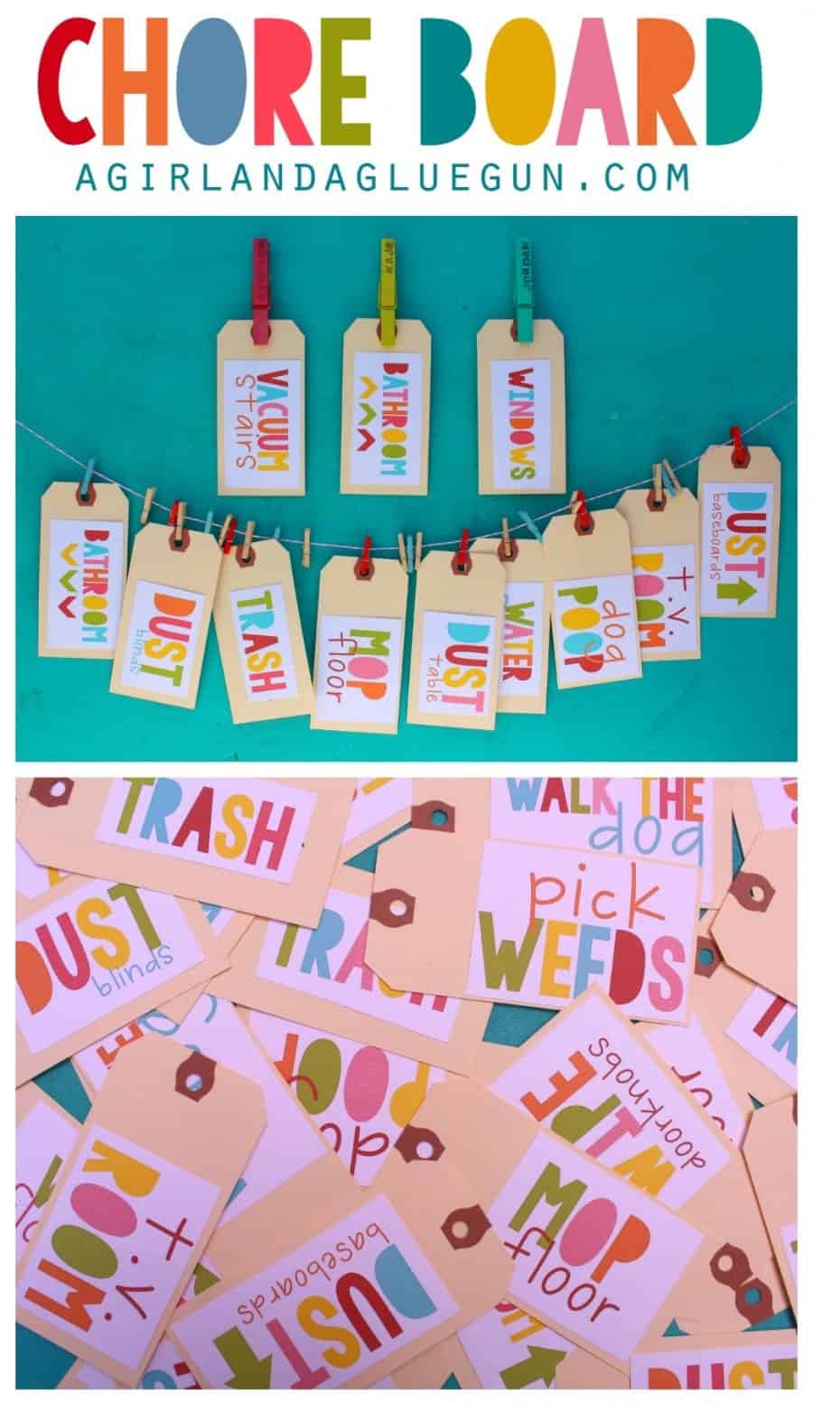 chore board with free printables
