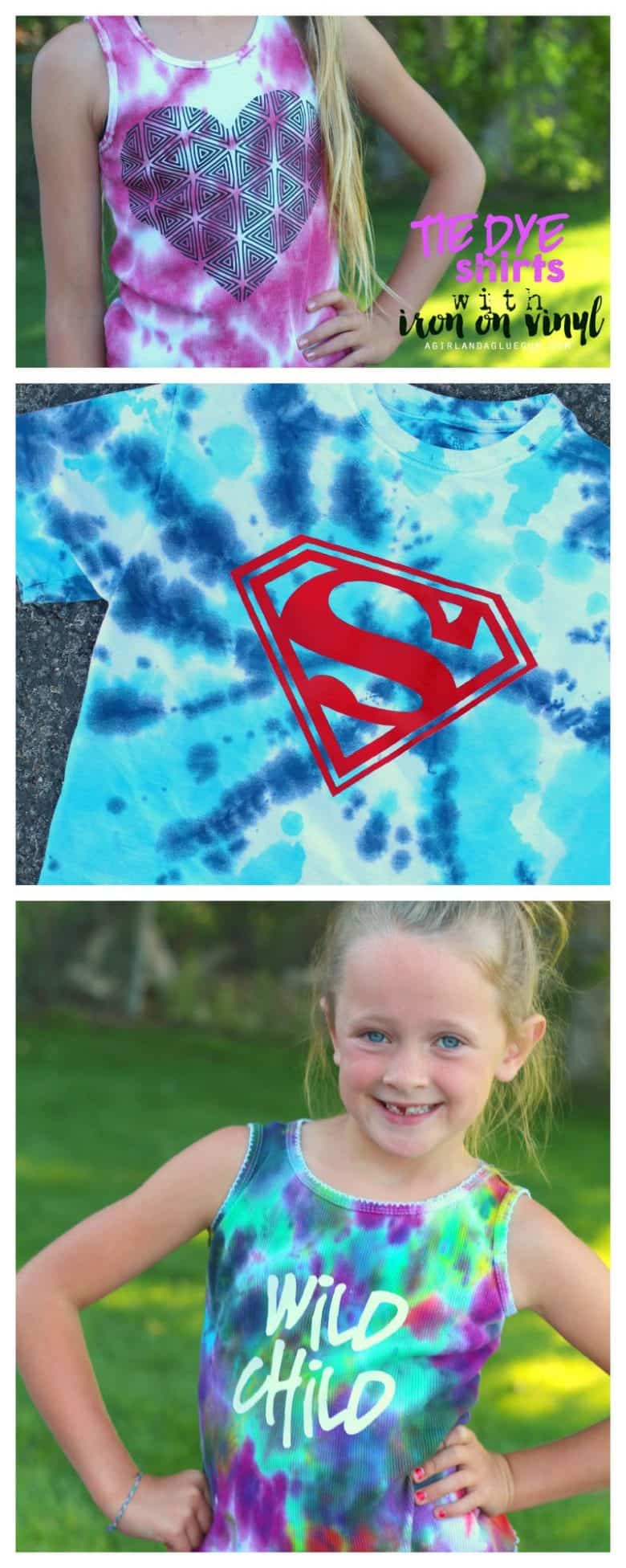 easy fun summer craft for kids tie dye shirts with iron on vinyl
