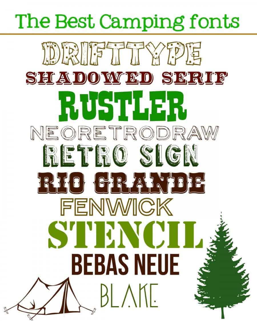 round up of camping fonts!