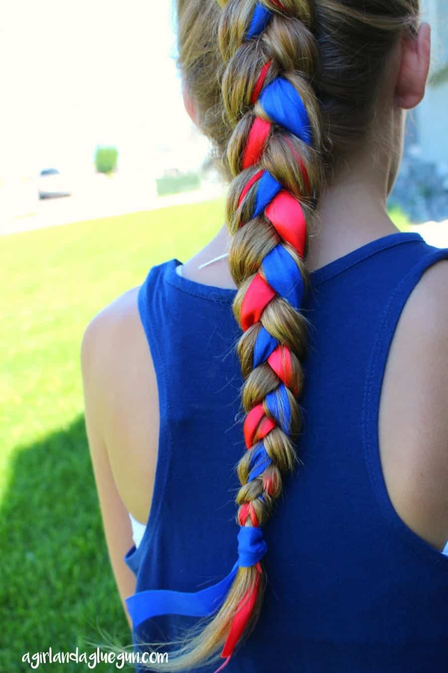 ribbon braid for patriotic hair