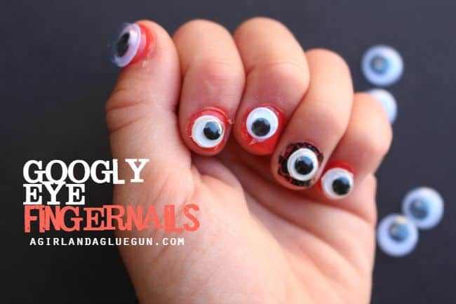 googly eye fingernails