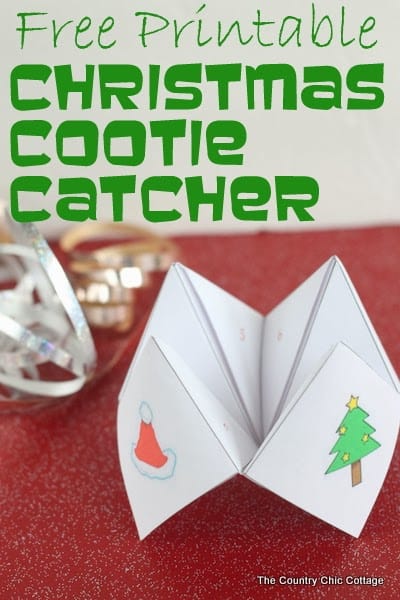 free printable christmas cootie catcher