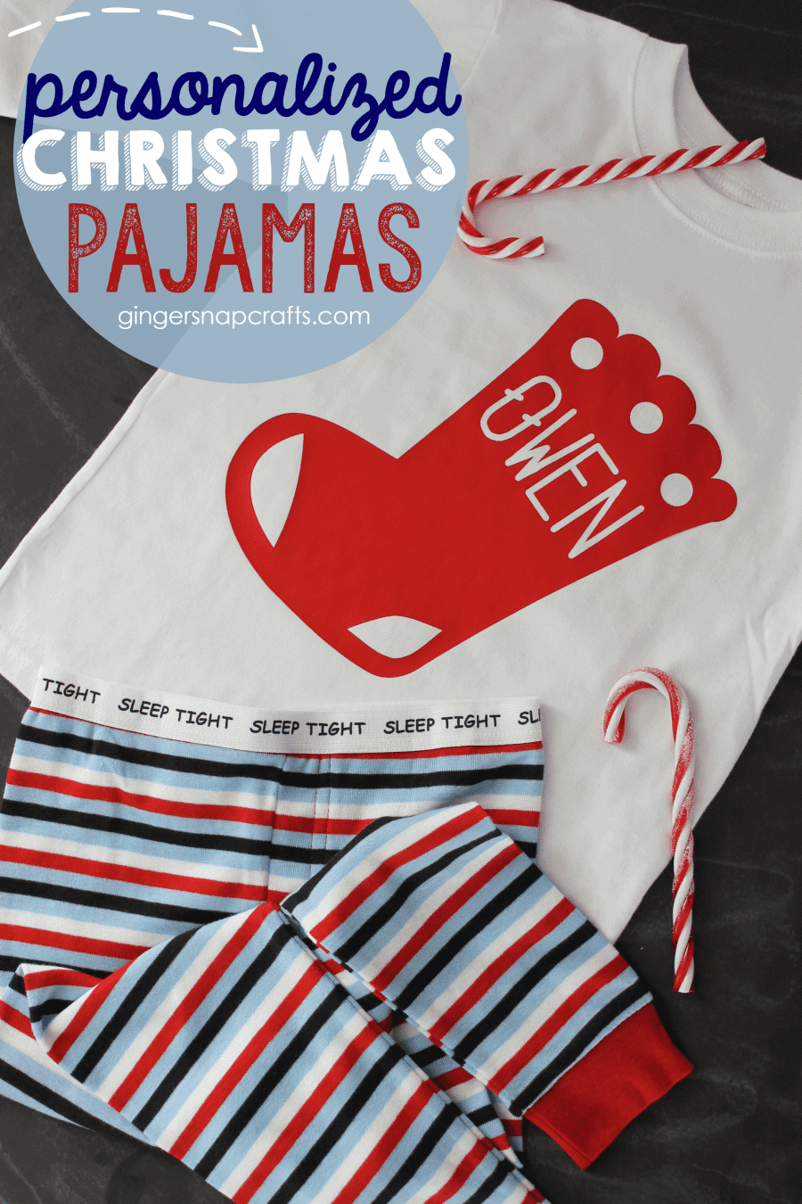 personalized Christmas pajamas at GingerSnapCrafts.com