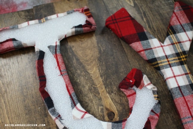 wrapped flannel joy sign
