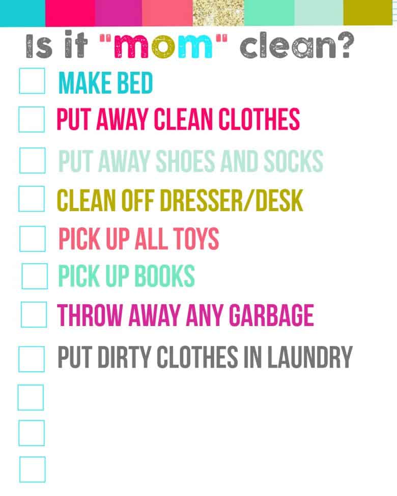 Is It Mom Clean Bedroom Checklist Printables A Girl And A Glue Gun,Goring George Michael