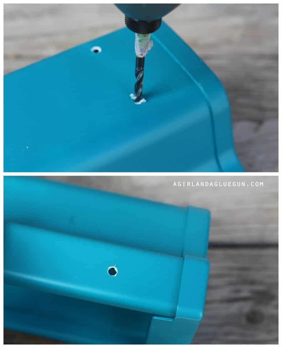 drill holes in planter