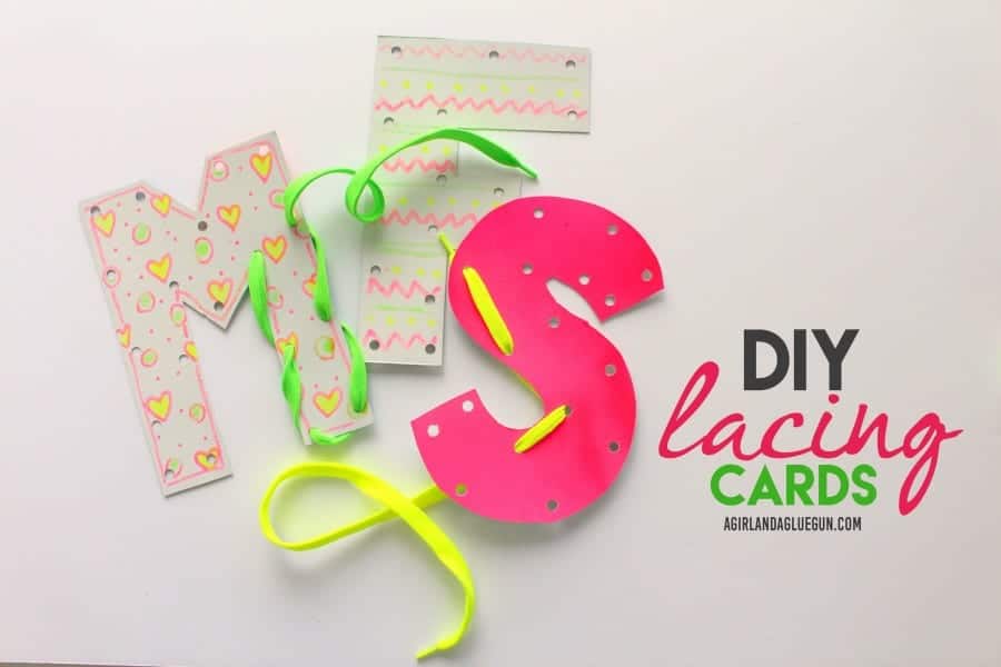 diy lacing cards kids craft