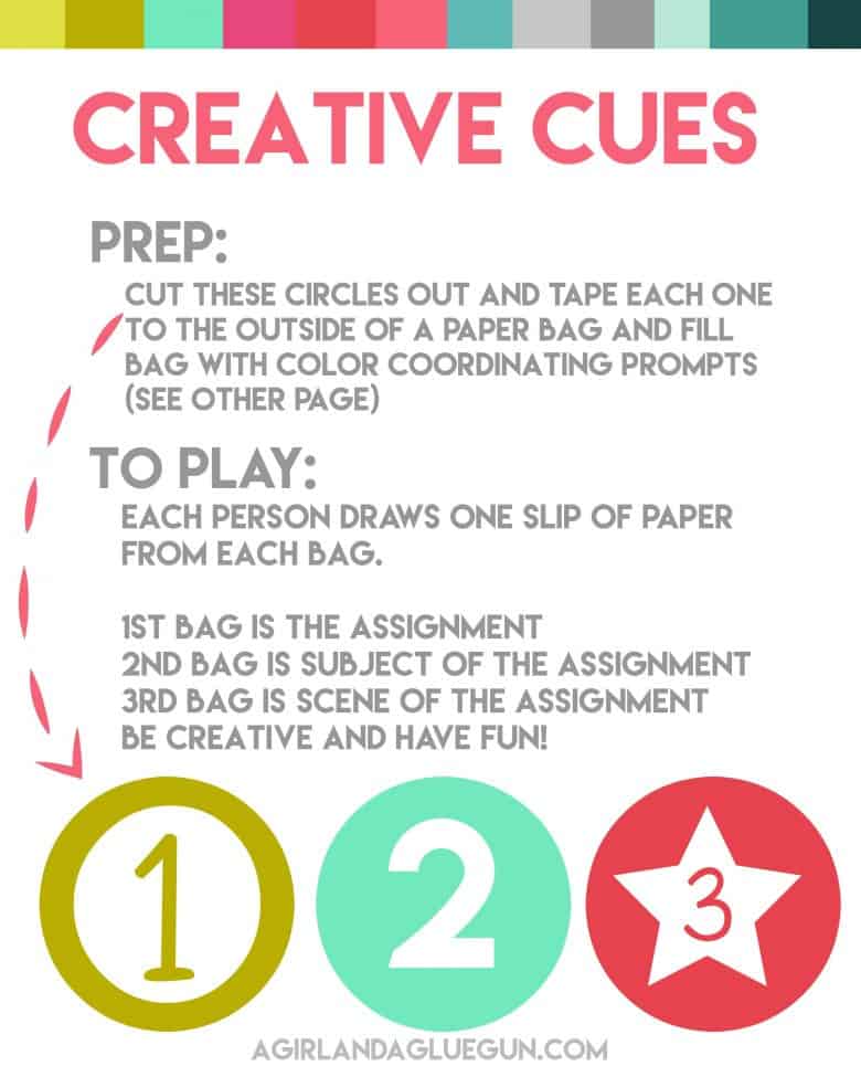 Creative cues-kids activity with free printables - A girl and a glue gun