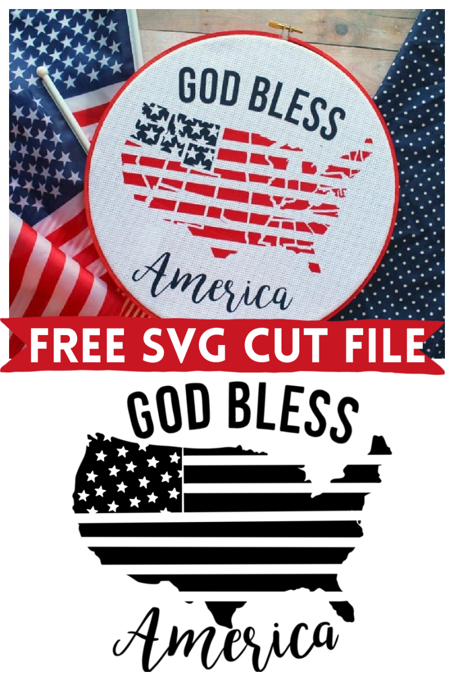 god bless america free svg cut file