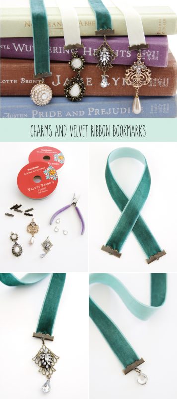 Charm-and-Velvet-Ribbon-Bookmarks