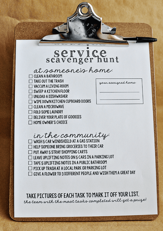 servicescavengerhuntchecklist