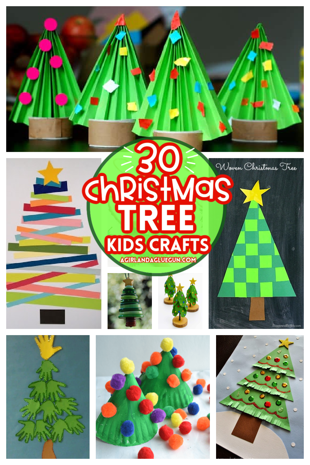 over 30 fun Christmas tree crafts for kids! - A girl and a glue gun