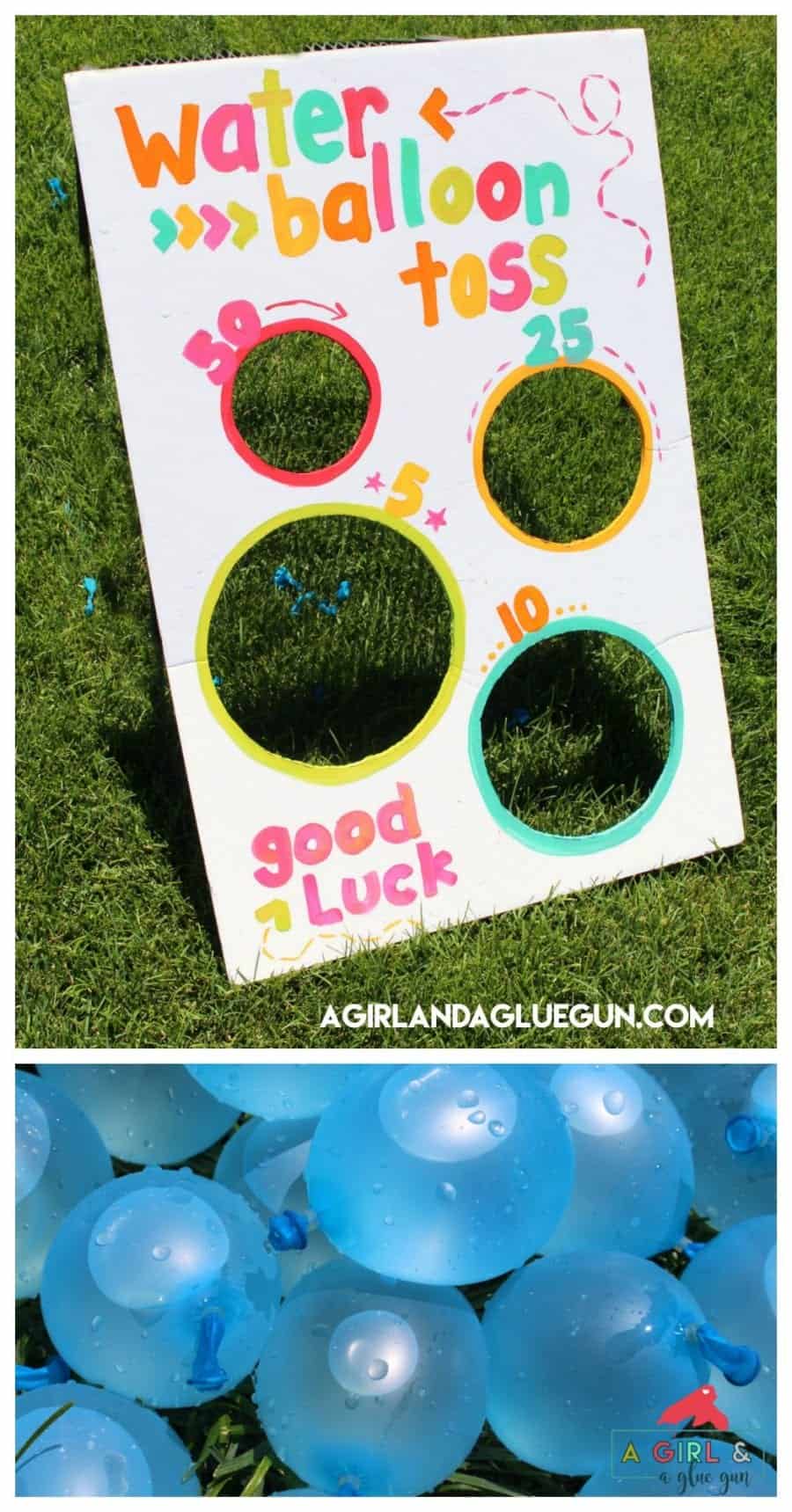 Water balloon toss-fun summer game - A girl and a glue gun