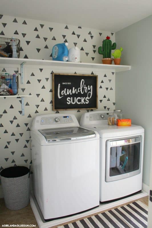 Laundry Room Signs - A girl and a glue gun