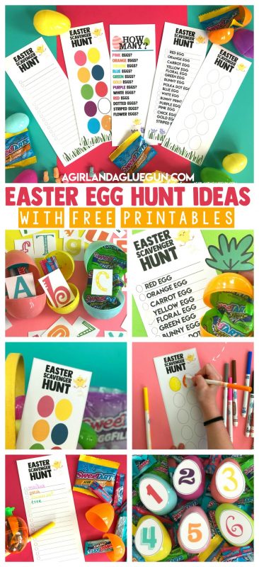 Easter Egg Hunt ideas free Printables - A girl and a glue gun